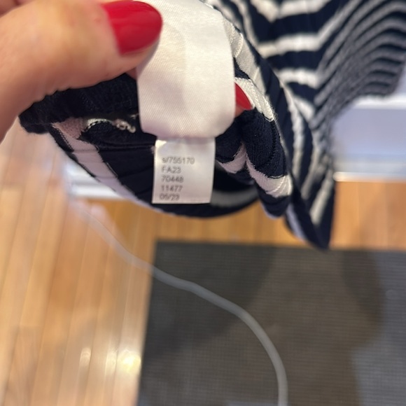 NWT LOFT Striped Ribbed Midi Polo Dress Sz M - Picture 7 of 8